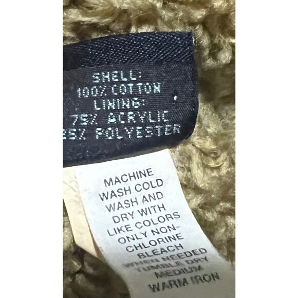 Vintage Gap Women’s Denim Vest with Faux Fur Tan Lining Blue Jean Y2K Sz Medium - Picture 9 of 9